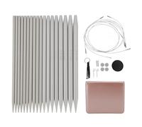 Detachable Circular Knitting Needle Set 3.0-6.0mm Interchangeable Needles with Cables for Sweater Lace Weaving