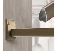 Detachable Closet Rods Adjustable Support Poles for Home/Office/Studio Cuttable Garment Display Hanger Bracket Champagne Color 150cm/59in Length