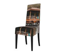 Detachable Dining Chair Cover WHJDPP Beer stall on The Street Printing Soft, Comfortable for Home, Hotel, Wedding Banquet, Banquet, Conference, Ceremony Decorations