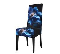 Detachable Dining Chair Cover WHJDPP Blue Flowers in The Dark Printing Soft, Comfortable for Home, Hotel, Wedding Banquet, Banquet, Conference, Ceremony Decorations