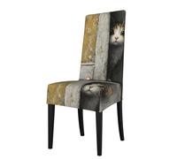 Detachable Dining Chair Cover WHJDPP The Joy of cat and Mouse Printing Soft, Comfortable for Home, Hotel, Wedding Banquet, Banquet, Conference, Ceremony Decorations