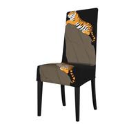 Detachable Dining Chair Cover WHJDPP Tiger on The Cliff Printing Soft, Comfortable for Home, Hotel, Wedding Banquet, Banquet, Conference, Ceremony Decorations