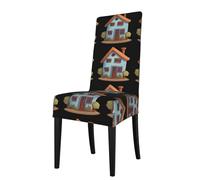 Detachable Dining Chair Cover WHJSHOP Cozy Little House Pattern Soft, Comfortable for Home, Hotel, Wedding Banquet, Banquet, Conference, Ceremony Decorations