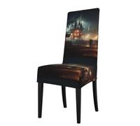 Detachable Dining Chair Cover WHJSHOP Ghost Town Mania Prints Soft, Comfortable for Home, Hotel, Wedding Banquet, Banquet, Conference, Ceremony Decorations