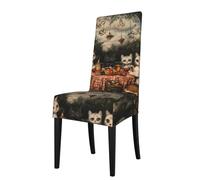 Detachable Dining Chair Cover WHJSHOP Kittens Going on a Field Trip Prints Soft, Comfortable for Home, Hotel, Wedding Banquet, Banquet, Conference, Ceremony Decorations