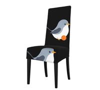 Detachable Dining Chair Cover WHJSHOP Little Gray Bird Playing with Ball Prints Soft, Comfortable for Home, Hotel, Wedding Banquet, Banquet, Conference, Ceremony Decorations