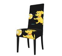Detachable Dining Chair Cover WHJSHOP Little Yellow Dog Playing Ball Prints Soft, Comfortable for Home, Hotel, Wedding Banquet, Banquet, Conference, Ceremony Decorations