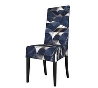 Detachable Dining Chair Cover WHJSHOP Marble Navy Blue Mixed Pattern Soft, Comfortable for Home, Hotel, Wedding Banquet, Banquet, Conference, Ceremony Decorations