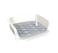 Detachable Dog Enclosure Potty with Urinary Guide Post Dog Toilet Easy to Clean Portable Pet Potty Large Space Training Dog Tray Suitable for Small and Medium-sized Dogs Fixed Point Toileting(Grey)