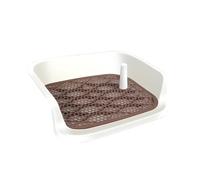 Detachable Dog Enclosure Potty with Urinary Guide Post Dog Toilet Easy to Clean Portable Pet Potty Large Space Training Dog Tray Suitable for Small and Medium-sized Dogs Fixed Point Toileting(Brown)