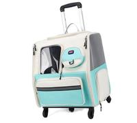 Detachable Dog Trolleys Case Large Folded Pet Bag Cats Travel Carriers Bag with Telescopically Handle Shoulder Straps