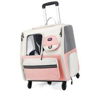Detachable Dog Trolleys Case Large Folded Pet Bag Cats Travel Carriers Bag with Telescopically Handle Shoulder Straps