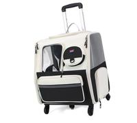 Detachable Dog Trolleys Case Large Folded Pet Bag Cats Travel Carriers Bag with Telescopically Handle Shoulder Straps