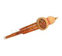 Detachable Engraved Pattern Two-tone Cucurbit Flute C Key/b Flat Cucurbit Flute Instrument Professional Hulusi (Color : B flat)