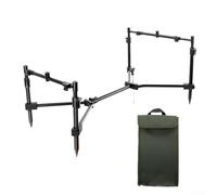 Detachable Fishing Rod Stand with Three Head Pole Rest, Adjustable Retractable Design for Carp Fishing at Reservoirs, Rivers, and Lakes with Difficult Banks