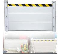 Detachable Flood Barriers, Aluminum Threshold Anti Flood Wall, Barrier Removable & Reusable Heavy Duty, With reflective warning strips, for Garage Door/Basement/Outside,H 1.3ft(40cm),3.5m