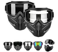 Detachable Full Face Goggle Mask, Anti-Fog Windproof Impact Resistant Protective Shield,Removable Safety Goggles for Welding Motorcycle Riding Outdoor Work D)