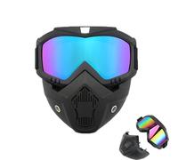 Detachable Full Face Goggle Mask, Goggle Mask for Welding & Riding, Adjustable Windproof Motorcycle Riding Gear, Anti-Fog Windproof Impact Resistant (Color A)