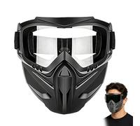 Detachable Full Face Goggle Mask, Goggle Mask for Welding & Riding, Anti-Fog Windproof Impact Resistant (Transparent)