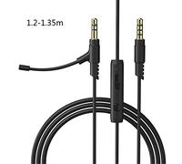 Detachable Gaming Boom Headphone Cable 1.2M Long 3. 5mm Noise Canceling Headset With Volume Control Women Men Boom Microphone