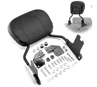 Detachable Gloss Black Sissy Bar w/Passenger Backrest Pad & 4-Point Docking Hardware Kit Compatible with Harley Davidson Touring Road King Street Glide Electra Glide Road Glide 1997-2008