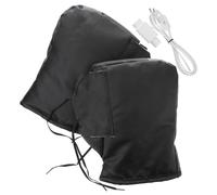 Detachable Handle Bar Muff 1 Pair for Motorcycle Heated Gloves | Black, Coral Fleece Lining and Leather, Warm Keeping Heating Design for Cold Winters and Cycling