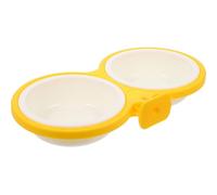 Detachable Hanging Dog Bowl Plastic Wear Resistant Easy Clean Yellow | Cage Removal and Washing, Bite Resistant Build, Suitable for Dogs and Pets, Compact Feeding Use