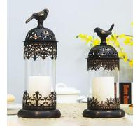 Detachable Iron Candle Holder for Home Wedding Romantic Dinner Table Decor - Elegant Black or White Lawn Ornament 14 X 14 X 30 Cm / 35 Centimeter Stable Base for Indoor Outdoor Use(Small Black)