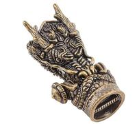 Detachable Jewellery Clasps, Retro Dragon Head Brass Bead for Braided Leather Cord Bracelet End, Animal Head Brass End Caps for Paracord Bracelet Making(A)