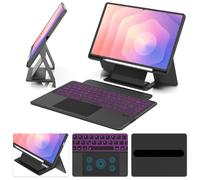Detachable Keyboard Case for Samsung Tab S8/S9/S10/S11 Ultra 14.6-inch | Multi-Touch Trackpad, Backlit Keyboard (7 Colors), S Pen Holder, Dex Mode, AI Key, Black