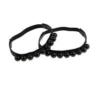 Detachable Leather Shoe Straps for Loose High Heeled Shoes Wedges Flats Black+Black Pearls