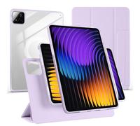 Detachable Magnetic Cover for Xiaomi 7/7 Pro 11.2"(2024),Shockproof Transparent Hybird Back Portrait/Landscape Stand Case,with Auto Wake/Sleep,Light Purple