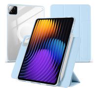 Detachable Magnetic Cover for Xiaomi 7/7 Pro 11.2"(2024),Shockproof Transparent Hybird Back Portrait/Landscape Stand Case,with Auto Wake/Sleep,Light Blue