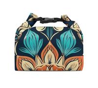 Detachable Meal Bag Vintage Mandala Flowers Print Lunch Tote Bag Insulated Meal Box Container Portable Snack Bag for Picnics,work