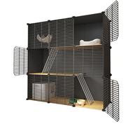 Detachable Metal Wire Enclosure for Indoor Cats and Small Animals, Spacious and Sturdy DIY Pet Cage for Safe Play and Containment