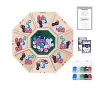 Detachable Michigan Rummy Deluxe Board Game Set,27.5''L×27.5''W Wooden Game Board+2 Decks of Poker+2 Boxes of Playing Chips (200 Pieces).Perfect Blend of Rummy&Poker,Best Gift for Family Game Night.