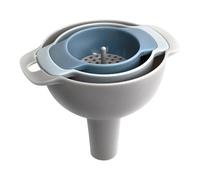 Detachable Multi-Size Funnel, Set of 3 with Filter and Handle for Transferring Liquid Oil Powder Makeup Dry Ingredients in Kitchen Garage, Food Safe BPA-Free Reusable