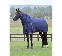 WeatherBeeta ComFiTec Essential Turnout Detach-A-Neck 220G, Navy/Burgundy, 5'9