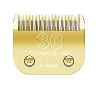 Detachable Pet Dog Clipper Ceramic Blades Set 7FC/5FC/4FC/#10/#30/#40，Compatible for Andis,AG,AGC,AGP, Compatible for Wahl ，KM2, KM5，KM10 Series ，Trimmer Replacement Parts(30(0.5mm))