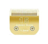 Detachable Pet Dog Clipper Ceramic Blades Set 7FC/5FC/4FC/#10/#30/#40，Compatible for Andis,AG,AGC,AGP, Compatible for Wahl ，KM2, KM5，KM10 Series ，Trimmer Replacement Parts(15(1.2mm))
