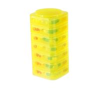Detachable Pill Container, 7 Layer Modular Box, High Recognition Rainbow Partitions, Portable Medication Case, for Seniors and Daily Use Yellow