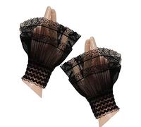 Detachable Pleated Flared Sleeve False Lace Cuffs White Pleated Wristband Decorative Women Wedding Dress Accessories Decorative Sleeves For Women Decorative Sleeves For Women To Cover Arms Decorative