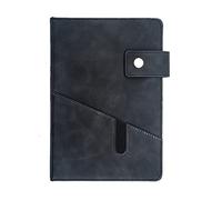Detachable Ring Binder and Notepad， Business Padfolio with Zipper A5 Imitation Leather Multicolor(Black)