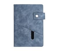 Detachable Ring Binder and Notepad， Business Padfolio with Zipper A5 Imitation Leather Multicolor(Blue)