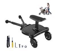 Detachable Seat Stroller Board, 2 in 1 Sit and Stand Stroller Glider Board，Universal Stroller Board，Stroller Attachment for Toddler to Ride, for 2-6-year-old Children, Max Load 55lbs（Black）
