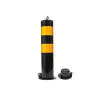 Detachable Security Bollard - High Visibility Yellow and Black Car Parking Barrier Post for Urban Roads - Steel Parking Space Lock for Enhanced Safety