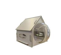 Detachable Self-Assembly Small Cat House for Indoor All-Season Use, Features Magnetic Door, High-Clarity Acrylic Window, and Observation Dome, Heavyweight Stability 40x39x45cm for Pets Under 8 Pounds
