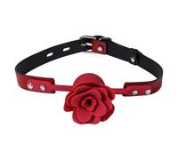 Detachable Silicone Rose Ball Gag Breathable Mouth Gag Adjustable BDSM Muzzles Adult Sex Toys for Women and Couples Pleasure Red One Size