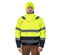 Detachable sleeves Waterproof Comfort Hi Vis Winter Bomber Jacket High Visibility Safety Security Reflective Workwear