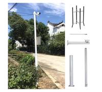 Detachable Solar Panels and Camera Mounting Bracket, Metal Security Pole with Lightning Rod for Outdoor Surveillance in Farms and Shops